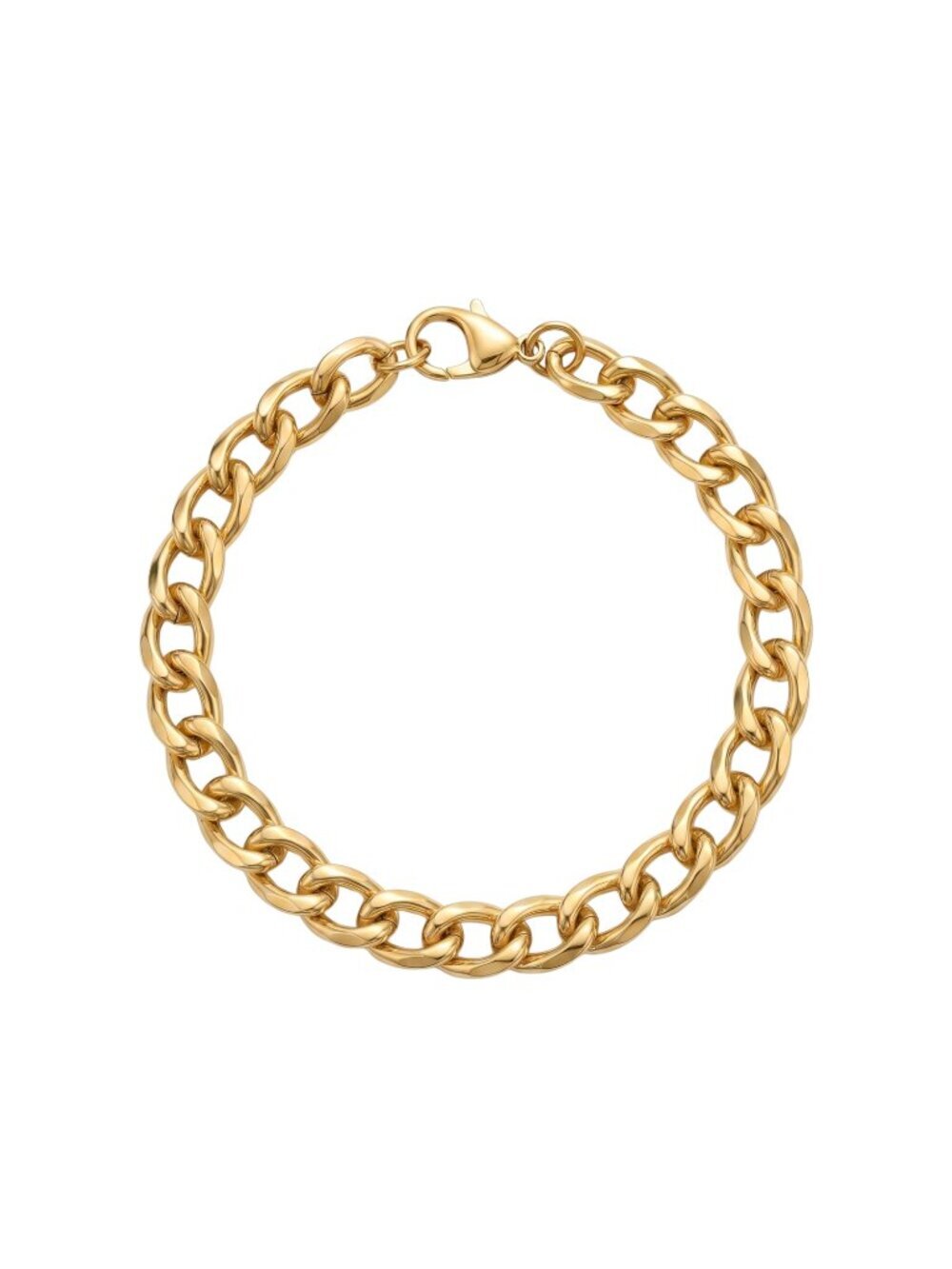 3/$20 NIP | Gold Polished Oval Link Fashion Statement Bracelet 8"